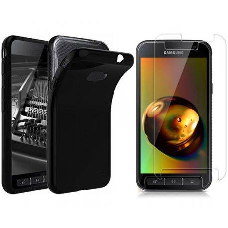 Silikonski etui, črn+ zaščitno steklo za Samsung Galaxy Xcover 4