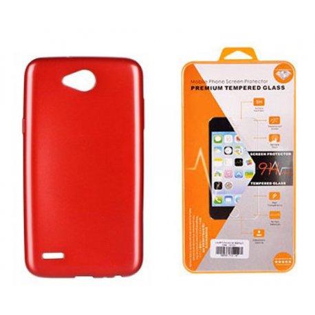 Silikonski etui "Jelly" rdeč + zaščitno steklo za LG X Power 2