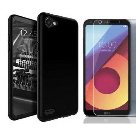 Silikonski etui "Jelly" črn + zaščitno steklo za LG Q6