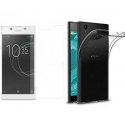 Silikonski etui, prozoren+ zaščitno steklo za Sony Xperia L1