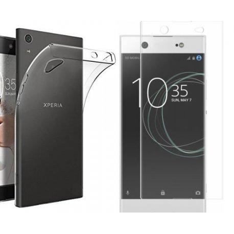 Silikonski etui, prozoren+ zaščitno steklo za Sony Xperia XA1 Ultra