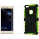 Etui "Dual Armor" in zaščitno steklo za Huawei P10 Lite, zelena barva