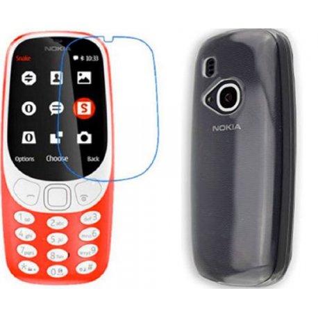 Silikonski etui, prozoren+ zaščitno steklo za Nokia 3310