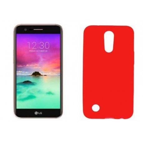 Silikonski etui, rdeč +zaščitna folija zaslona za LG K10 2017