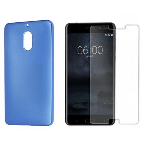 Silikonski etui "Jelly" moder +zaščitno steklo za Nokia 6