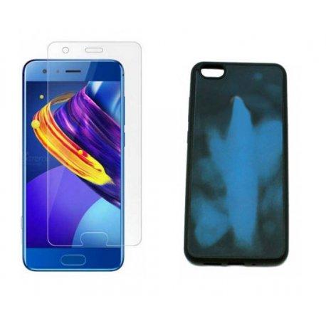 Etui "Thermo Case" in zaščitno steklo za Huawei Honor 9, Črna barva