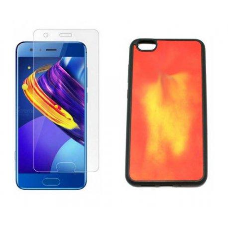 Etui "Thermo Case" in zaščitno steklo za Huawei Honor 9, Rdeča barva
