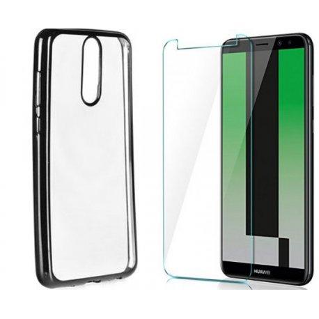 Etui "Electro Jelly" črn +zaščitno steklo za Huawei Mate 10 Lite