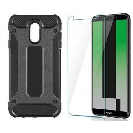 Etui "Armor" +zaščitno steklo za Huawei Mate 10 Lite, črna barva