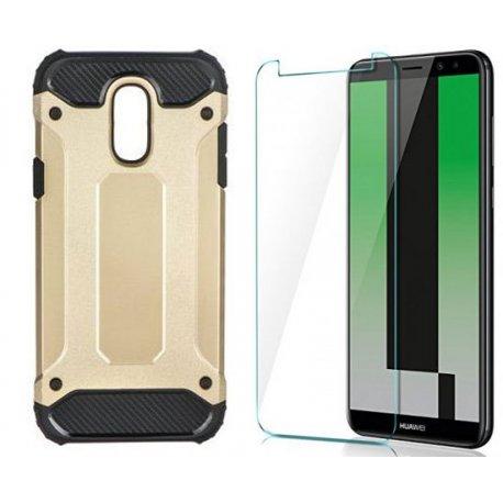 Etui "Armor" +zaščitno steklo za Huawei Mate 10 Lite, zlata barva