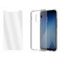 Silikonski etui, prozoren+ zaščitno steklo za Samsung Galaxy A8 2018