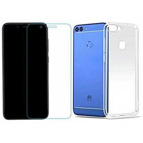 Silikonski etui, prozoren+ zaščitno steklo za Huawei P Smart