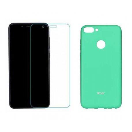 Silikonski etui Roar, mint+ zaščitno steklo za Huawei P Smart