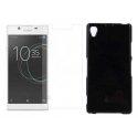 Silikonski etui "Jelly" črna +zaščitno steklo za Sony Xperia L1