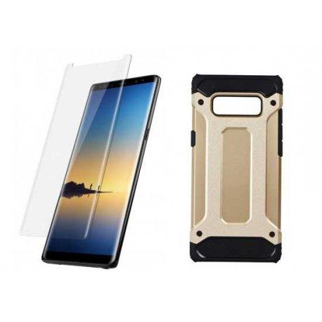 Etui "Armor" +zaščitno steklo za Samsung Galaxy Note 8, zlata barva
