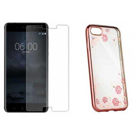 Etui "Diamond Case" pink +zaščitno steklo za Nokia 6