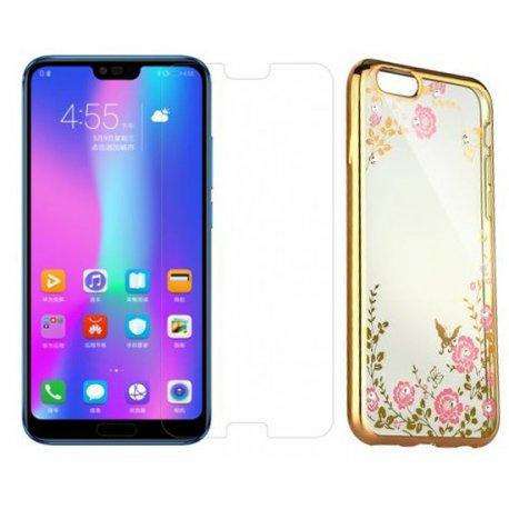 Etui "Diamond Case" zlat +zaščitno steklo za Huawei Honor 10