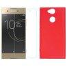 Silikonski etui, rdeč+ zaščitno steklo za Sony Xperia L2