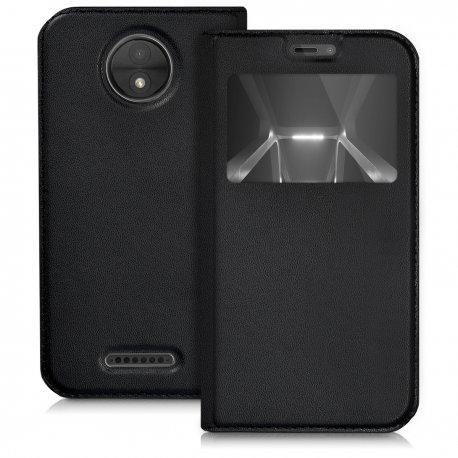 Preklopna torbica "window" za Motorola Moto C Plus, črna barva