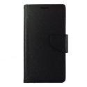 Preklopna torbica, etui "Fancy" za Samsung Galaxy J3 Emerge, Črna barva