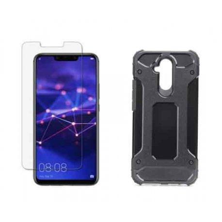 Etui "Armor" +zaščitno steklo za Huawei Mate 20 Lite, črna barva