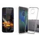 Silikonski etui, prozoren+ zaščitno steklo za Motorola Moto G5s Plus
