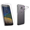 Silikonski etui, prozoren+ zaščitno steklo za Motorola Moto G5S