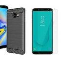 Etui "Carbon Case" +zaščitno steklo za Samsung Galaxy J4 Plus