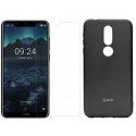 Silikonski etui Roar, črna+ zaščitno steklo za Nokia 7.1