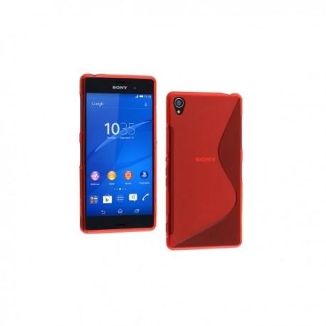 Silikon etui za Sony Xperia Z3 +Folija ekrana ,Rdeča barva