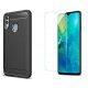 Etui "Carbon Case" +zaščitno steklo za Huawei Honor 10 Lite