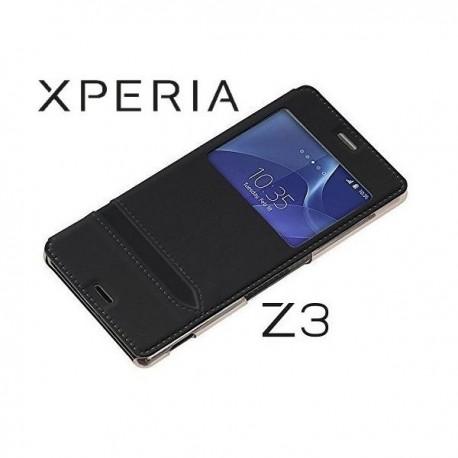 Torbica za Sony Xperia Z3 Preklopna S-View Črna barva
