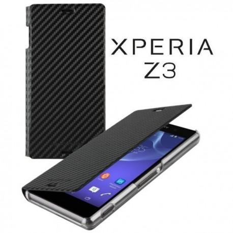 Torbica za Sony Xperia Z3 Preklopna ,Book Case - Carbon Črna Barva SMA5151CF