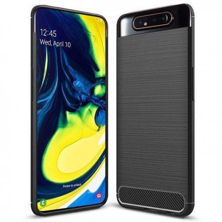 Etui "Carbon Case" za Samsung Galaxy A80, črna barva