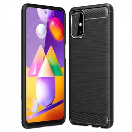 Etui "Carbon Case" za Samsung Galaxy M31s, črna barva
