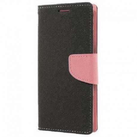 Preklopna torbica "Fancy" za Samsung Galaxy A40, črna/pink barva