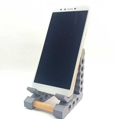 Namizni podstavek za telefon - šestkot, siva barva