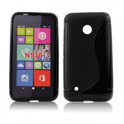 Silikon etui za Nokia Lumia 530,črna barva,motiv S+folija ekrana