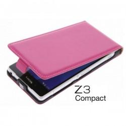 Preklopna Torbica za Sony Xperia Z3 Compact+ Zaščitna folija ekrana ,Pink barva