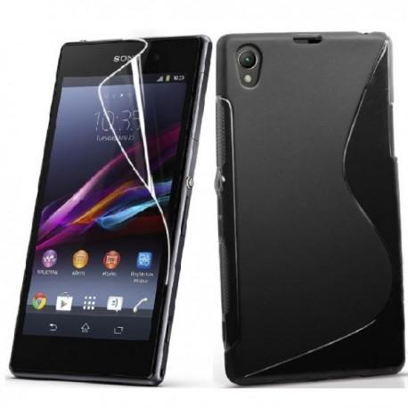 Silikon etui za Sony Xperia Z1 +Folija ekrana,Črna barva