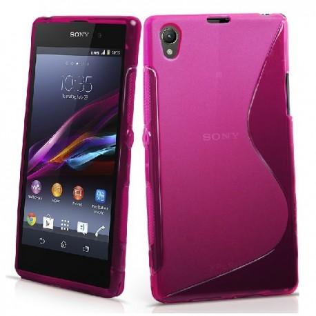 Silikon etui za Sony Xperia Z1 +Folija ekrana,Pink barva