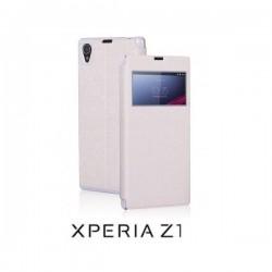 Torbica za Sony Xperia Z1 S-View Preklopna , Bela barva