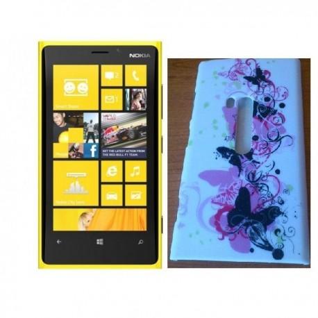 Etui za Nokia Lumia 920,bela barva,motiv metulji