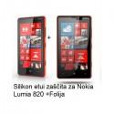 Silikon etui za Nokia Lumia 820,mat prozorna siva barva+Zaščitna Folija ekrana