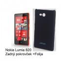 Etui za Nokia Lumia 820,Zadnji pokrovček,Črna barva+Zaščitna Folija ekrana