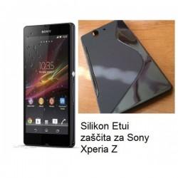 Silikon Etui zaščita za Sony Xperia Z, črna barva