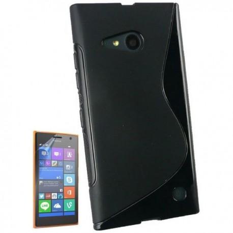 Silikon etui za Nokia Lumia 735,črna barva+Folija ekrana