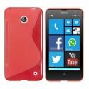 Silikon etui za Nokia Lumia 630/635,rdeča barva,motiv S+folija ekrana