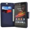 Torbica za Sony Xperia Z ,Pink/Modra  barva Preklopna
