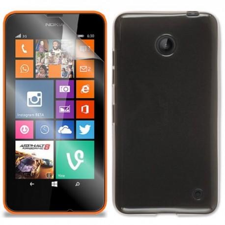 Silikon etui za Nokia Lumia 630/635,prozorno siva barva+folija ekrana